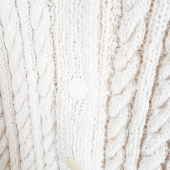 Vintage Cozy Pure Wool Fisherman's Sweater Made in England Heavy Wool Size M - Picture 4 of 10